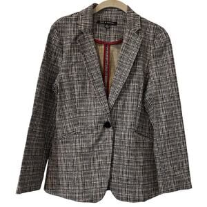 Zac & Rachel Black and White Patterned Blazer Size Small